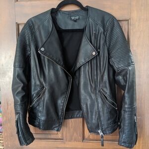 Topshop faux leather moto jacket - sz4